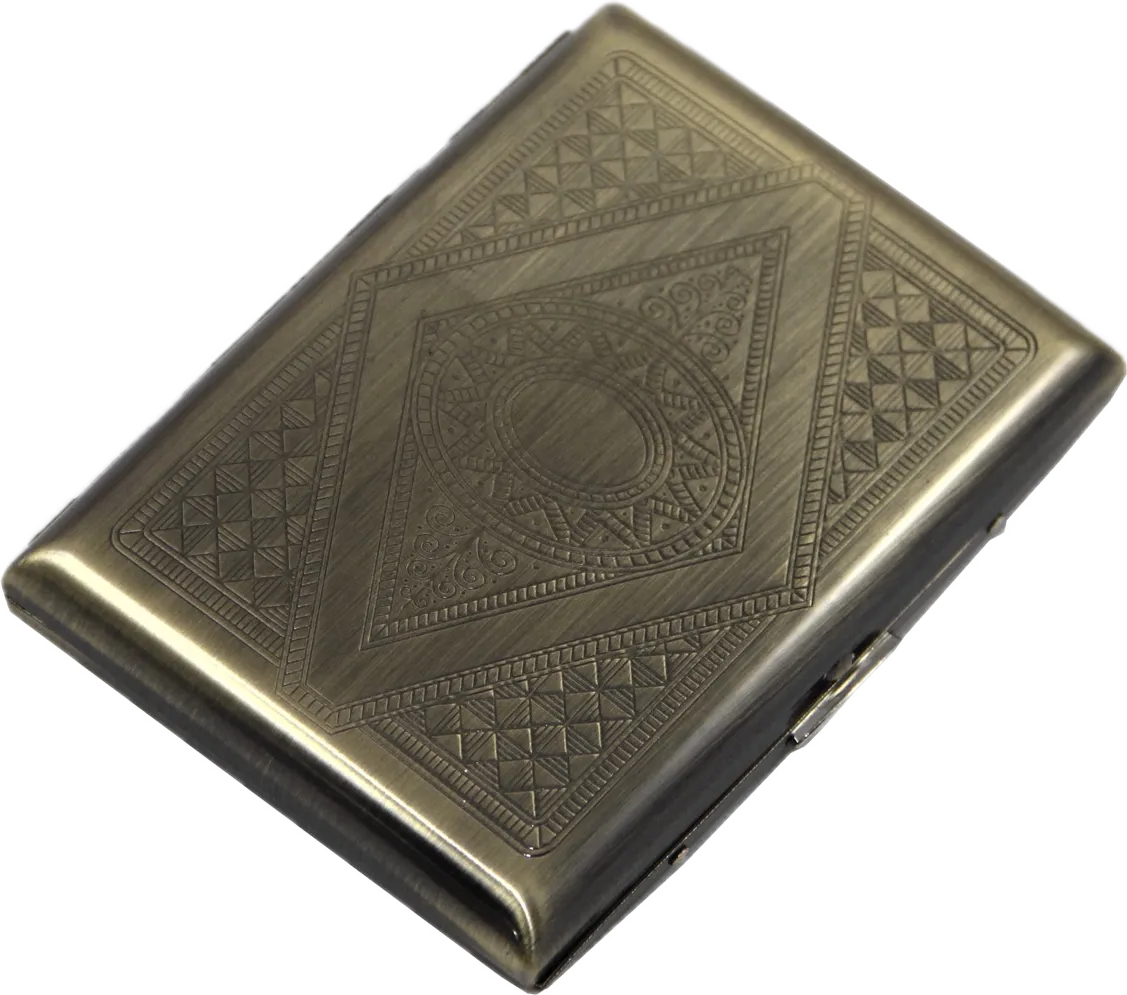 Attuy Etui „Business Singapore“ in Metalloptik mit eingeprägtem Muster